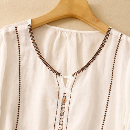 Women's Ruffle Sleeve Blouse Patterned