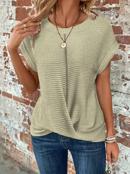 Women's Waffle Knit Casual T-Shirt