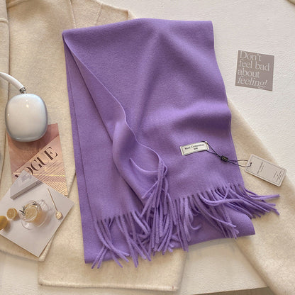 Soft Plain Tassel Scarf Shawl