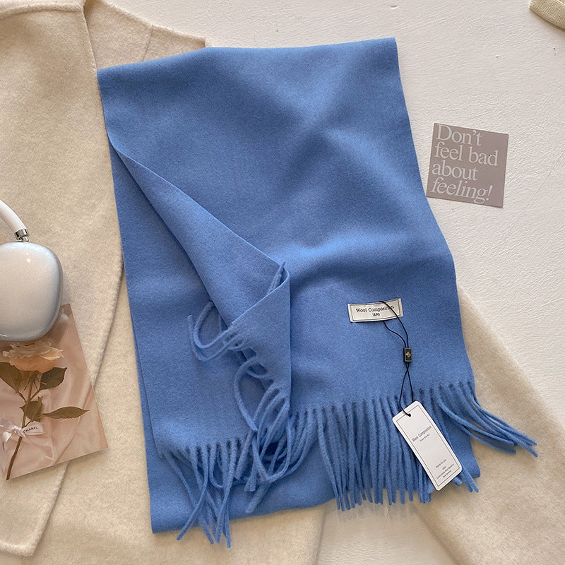 Soft Plain Tassel Scarf Shawl