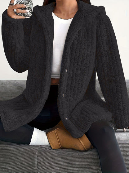 Women's Cable Knit Hooded Cardigan