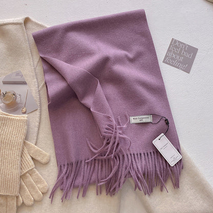 Soft Plain Tassel Scarf Shawl