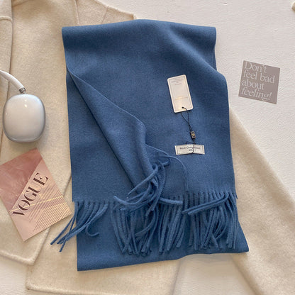 Soft Plain Tassel Scarf Shawl