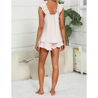 Women's Ruffle Sleeveless Lounge Set