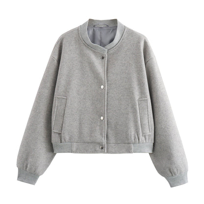 Men's Pilot Jacket Ribbed Stand-Up Collar