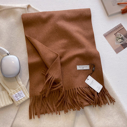Soft Plain Tassel Scarf Shawl