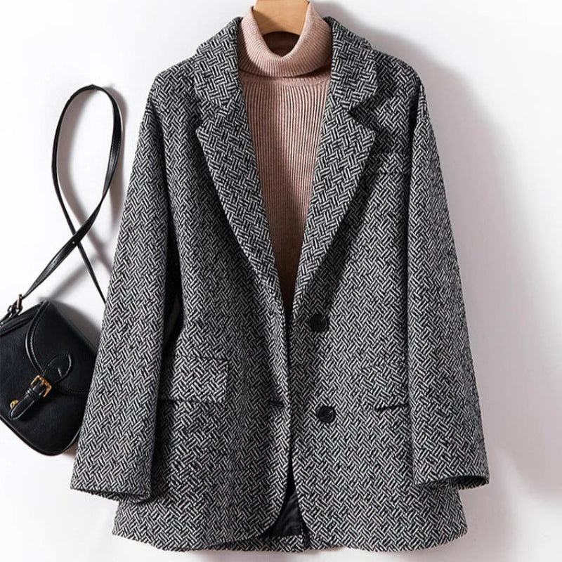 Women's Geometric Blazer Relaxed Fit - Vonnera
