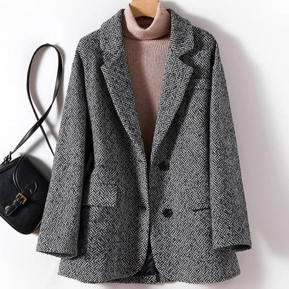 Women's Geometric Blazer Relaxed Fit - Vonnera