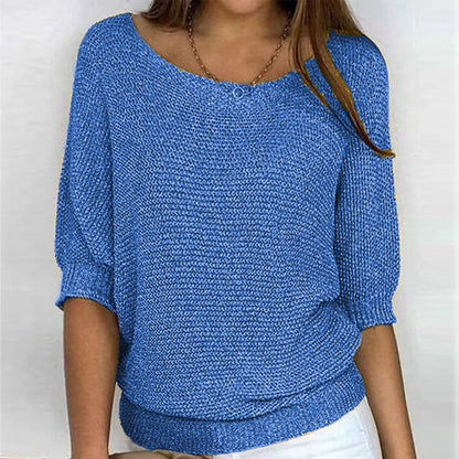 Women's Batwing Sweater Ribbed Trim