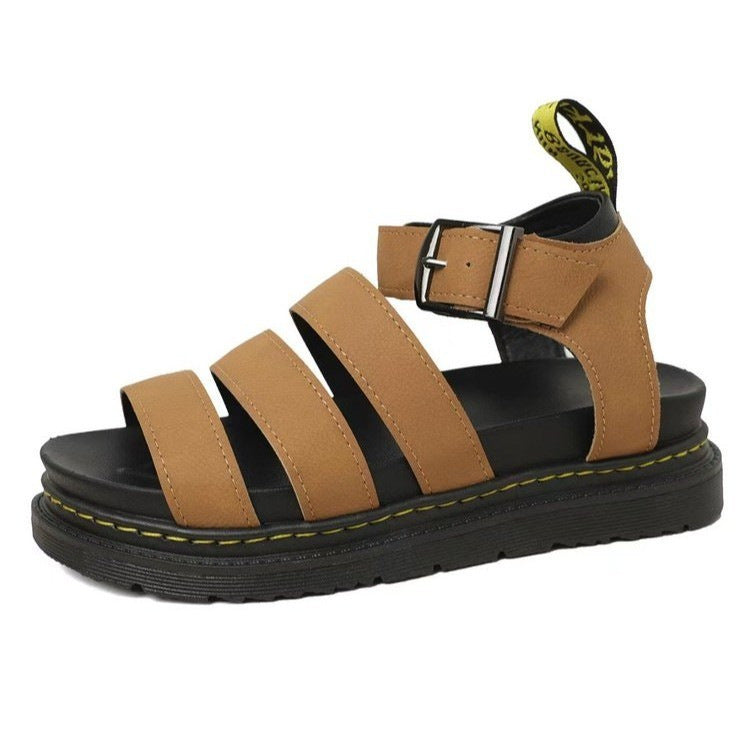 Women's Ankle Strap Sandals Triple Buckle