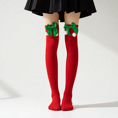 Pom-Pom Christmas Over-The-Knee Socks - Jack Hafford