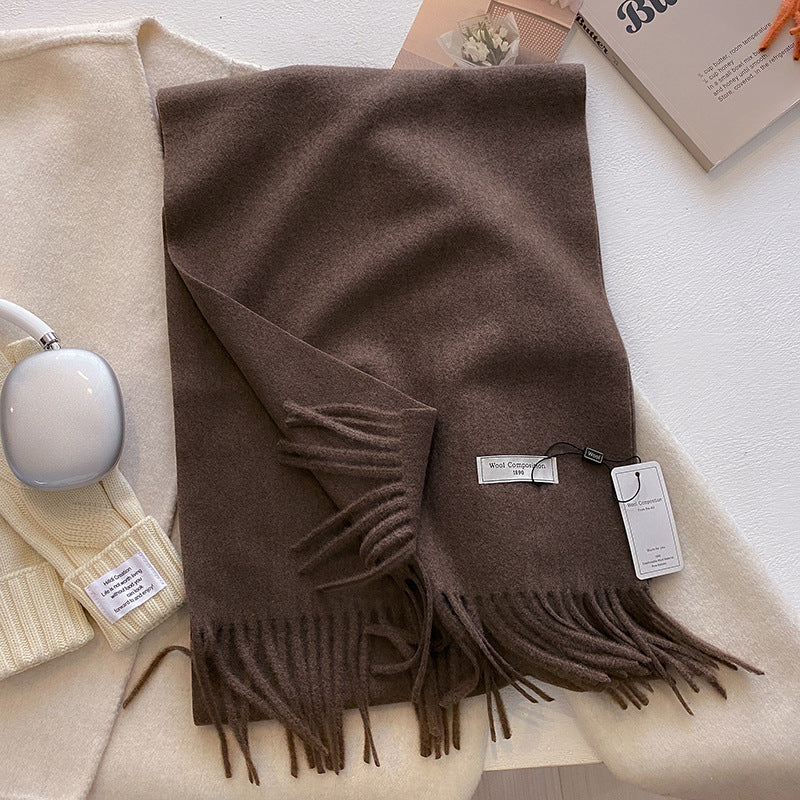 Soft Plain Tassel Scarf Shawl - Vonnera