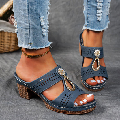Finley | Women's Orthopedic Rhinestone Flat Sandals