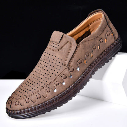 Aldric Men's Faux Leather Loafers Hand-Stitched - Vonnera