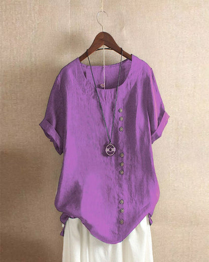 Beatrice | Women’s Summer Button Detail Casual Blouse