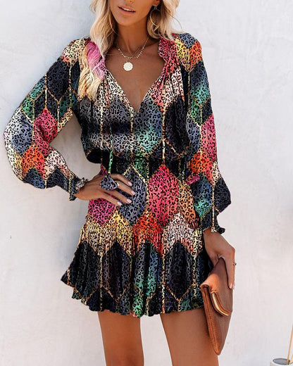 Women's Floral Mini Dress Bold Vibrant Print