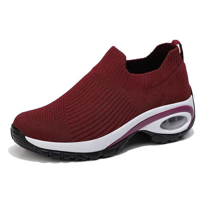 Women's Slip-On Sneakers Breathable Knit Comfortable Air Cushion