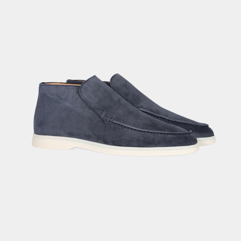 Men's Suede Loafers Brown Leather Upper Casual