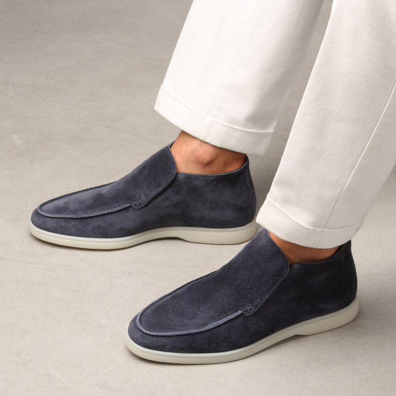 Men's Suede Loafers Brown Leather Upper Casual