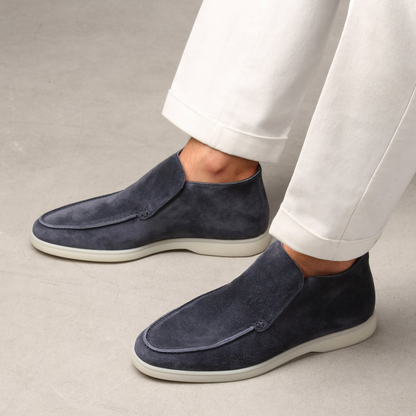 Men's Suede Loafers Brown Leather Upper Casual