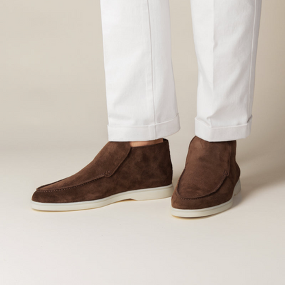 Men's Suede Loafers Brown Leather Upper Casual