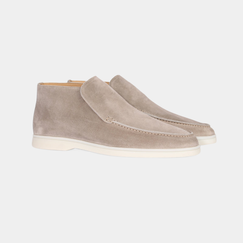 Men's Suede Loafers Brown Leather Upper Casual - Vonnera