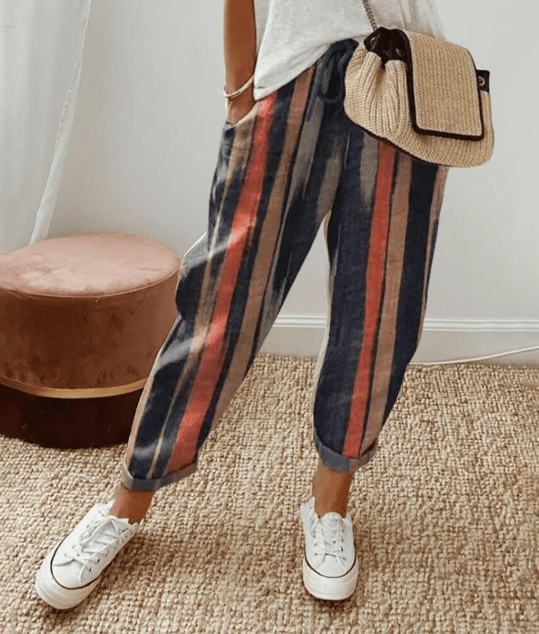 Women's Cropped Drawstring Trousers - Vonnera