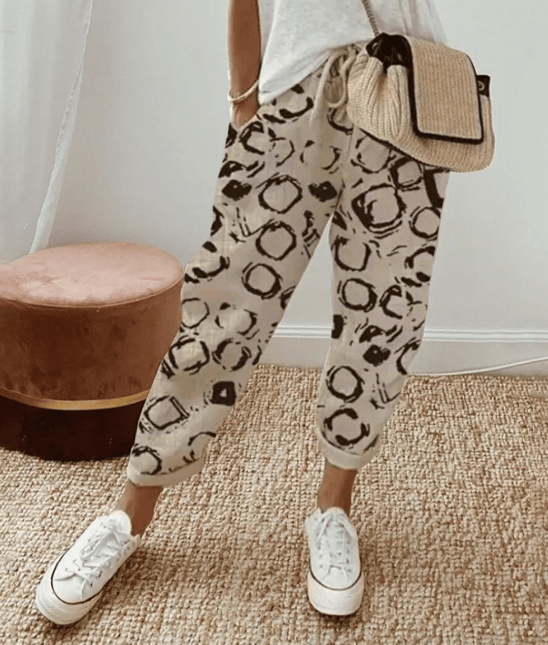 Women's Cropped Drawstring Trousers