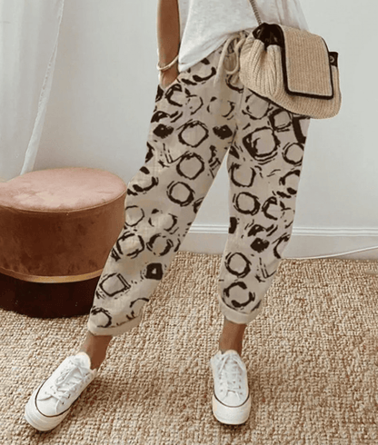 Women's Printed Trousers Comfort Waistband