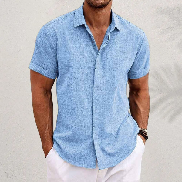 Men's Short Sleeve Casual Button Shirt