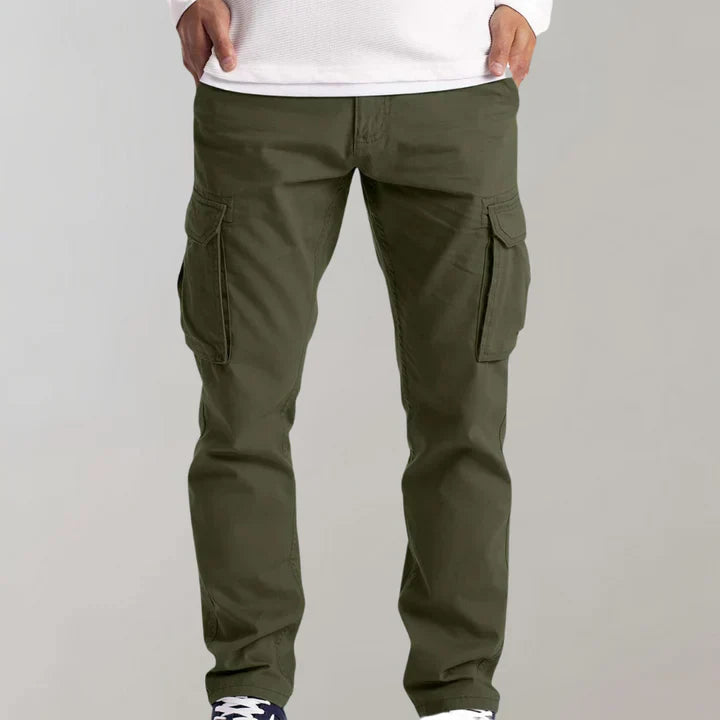Men's Cargo Pants Cotton Relaxed Fit Beige - Vonnera