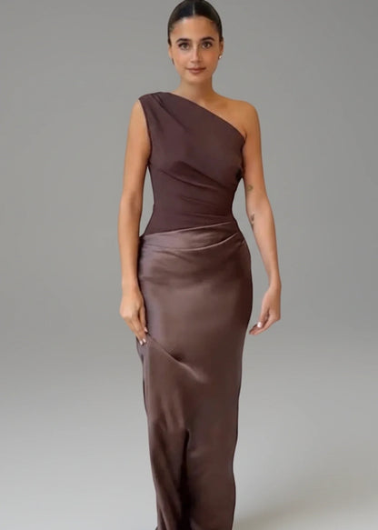 Women's One Shoulder Maxi Evening Dress - Vonnera