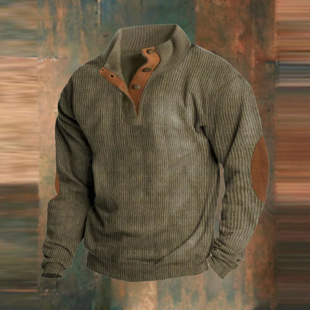 Men's Button Collar Knit Sweater - Vonnera