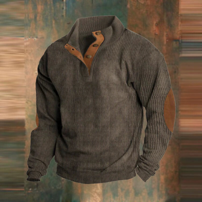 Men's Button Collar Knit Sweater