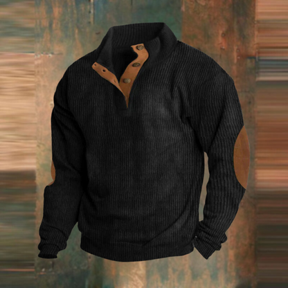 Men's Button Collar Knit Sweater