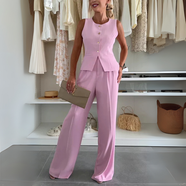 Women's Two-Piece Vest Wide Leg Pants Set