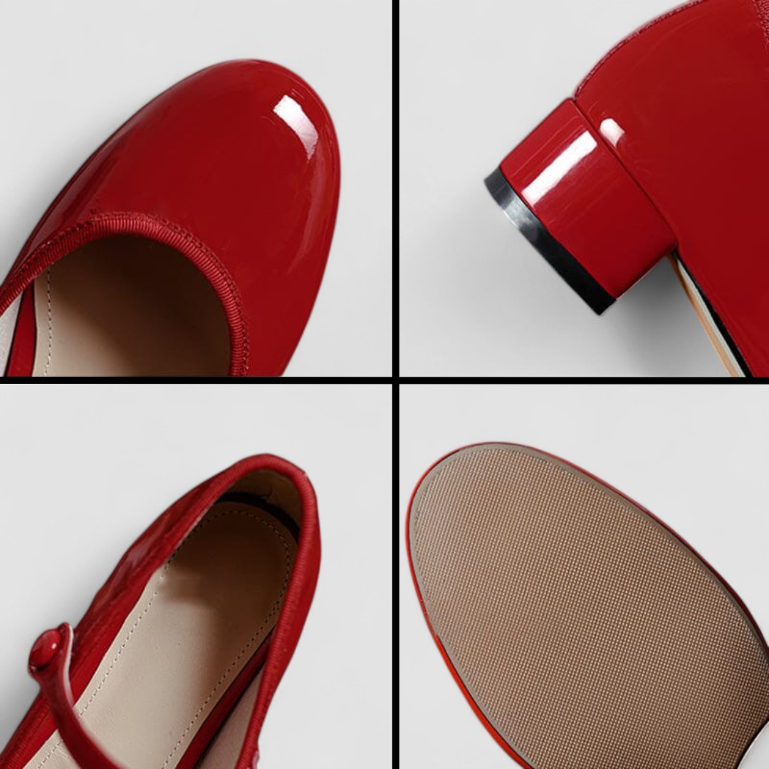 Women's Block Heel Mary Jane Shoes Buckle Strap