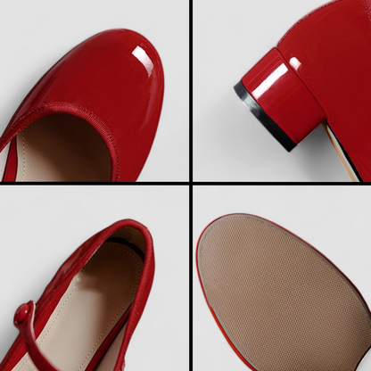 Women's Block Heel Mary Jane Shoes Closed-Toe