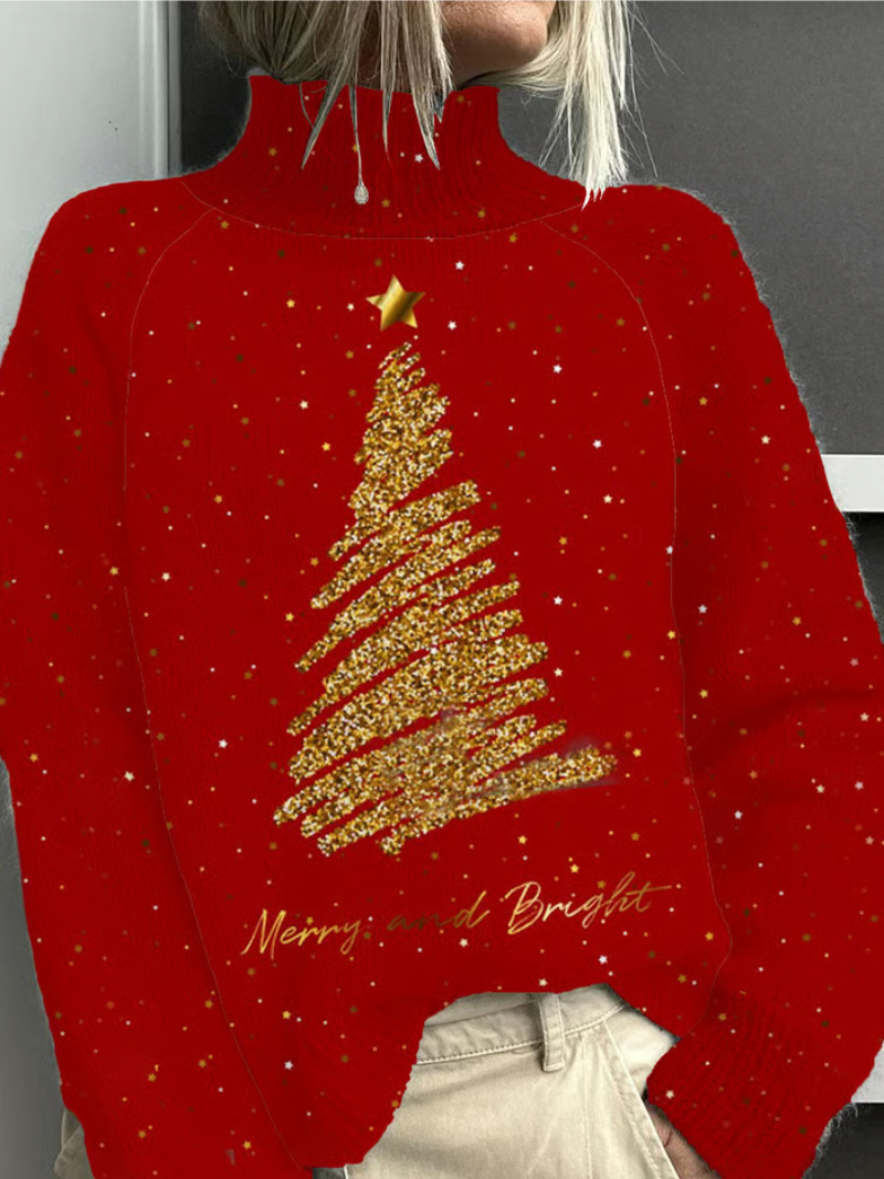 Elegant Christmas Sweater Cozy Red - Vonnera