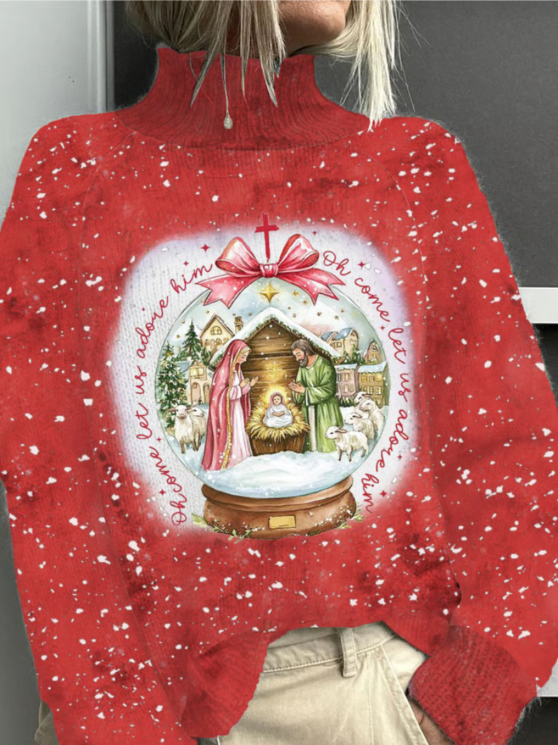Women's Christmas Sweater Cozy Knit Red - Vonnera