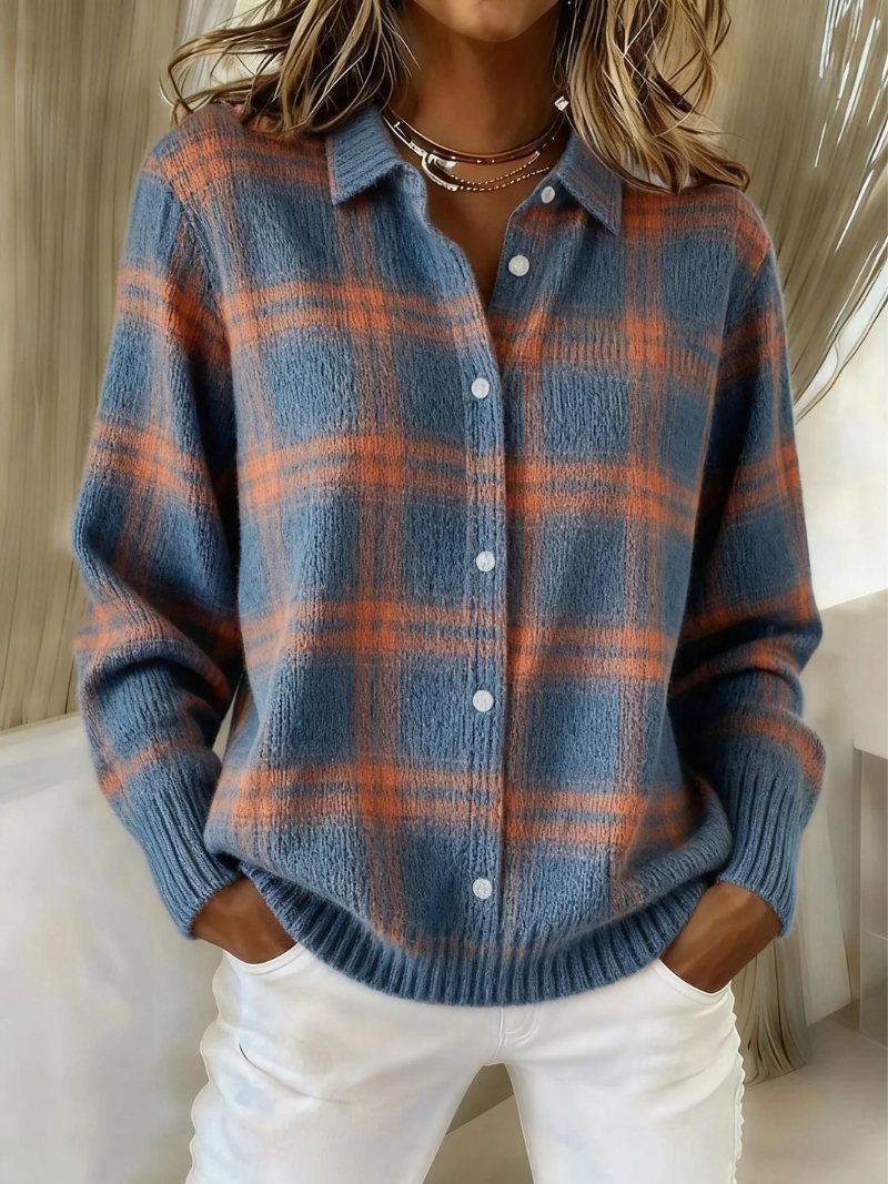 Women's Soft Checkered Blouse - Vonnera