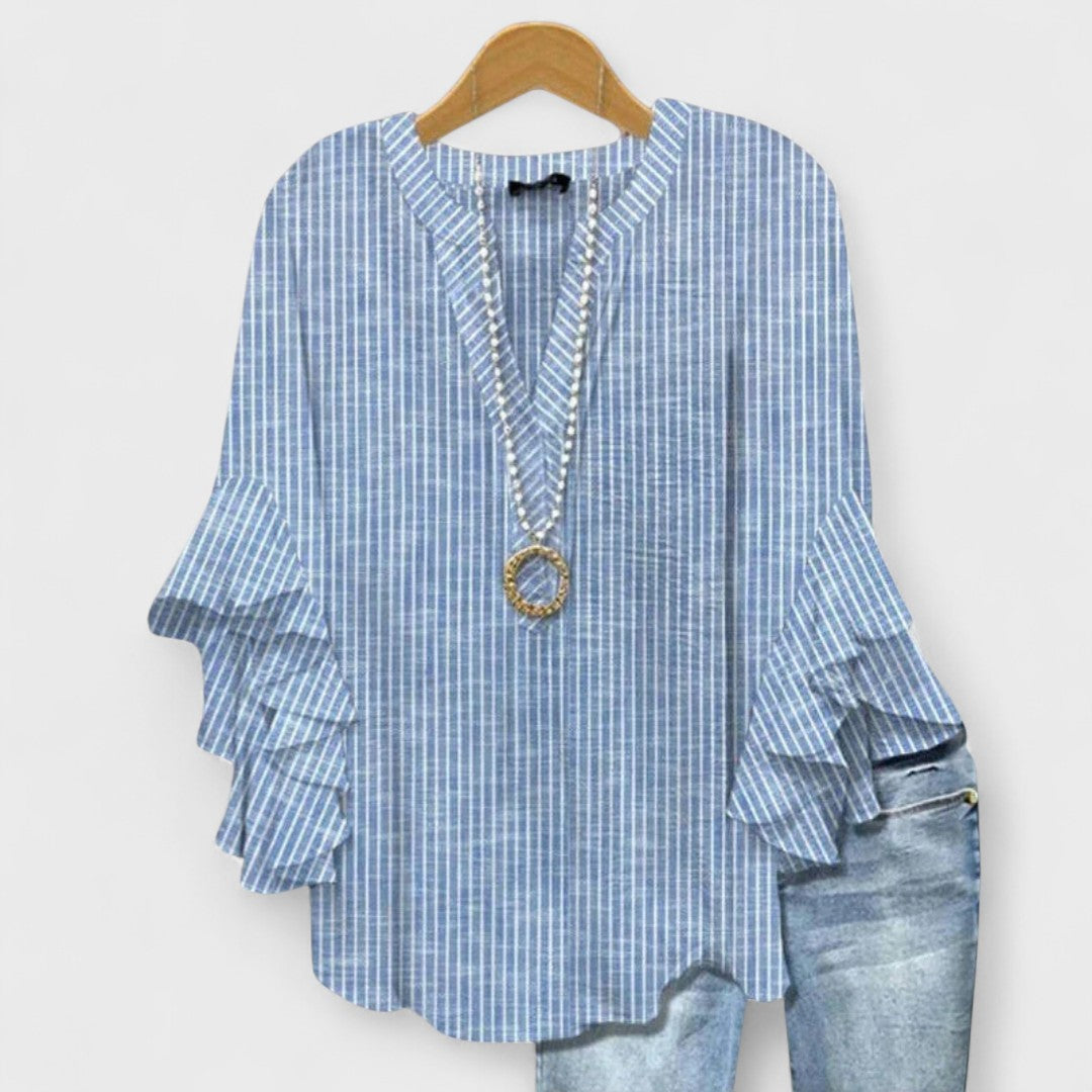 Women's V Neck Blouse Floral Print