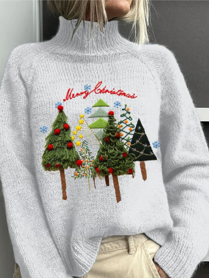Classic Christmas Sweater Elegant Crew Neck Red - Vonnera