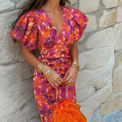 Women's Printed Wedding Guest Dress - Vonnera