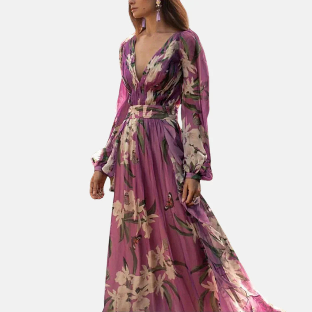 Women's Flounce Summer Dress Elegant Floral - Vonnera