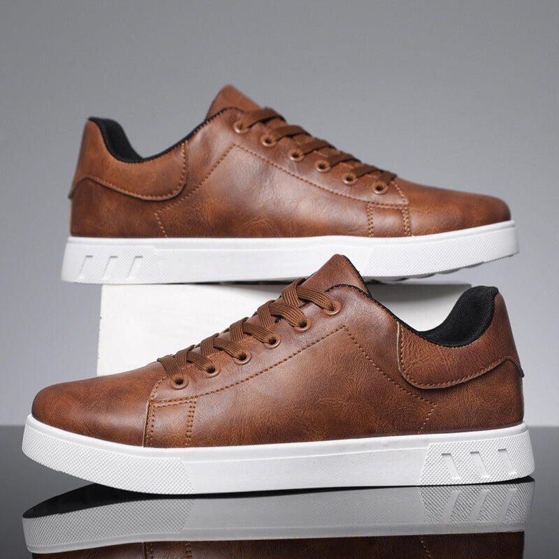 Men's Casual Lace-Up Sneakers White Sole Comfortable