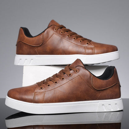 Men's Casual Lace-Up Sneakers White Sole Comfortable