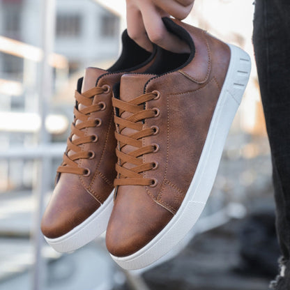 Men's Casual Lace-Up Sneakers White Sole Comfortable