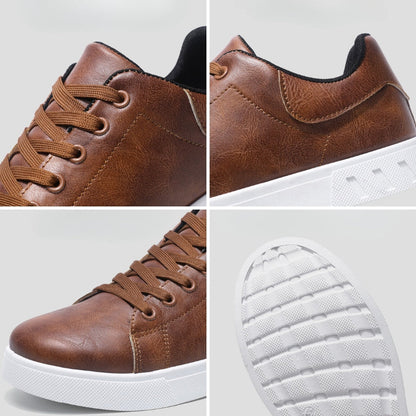 Men's Casual Lace-Up Sneakers White Sole Comfortable