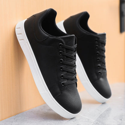 Men's Casual Lace-Up Sneakers White Sole Comfortable